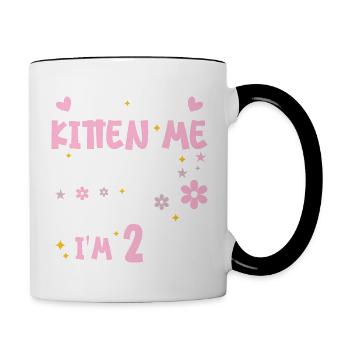 J'ai 2 ans | Cadeau Anniversaire 2 ans Meow Cadeau - Mug contrasté - blanc/noir - Droite