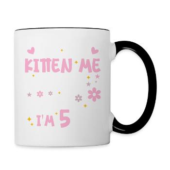 I'm 5 years old | 5 Year Anniversary Gift Meow Gift - Contrasting Mug - white/black - Right