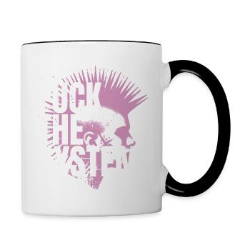 Fuck le système - Mug contrasté - blanc/noir - Droite