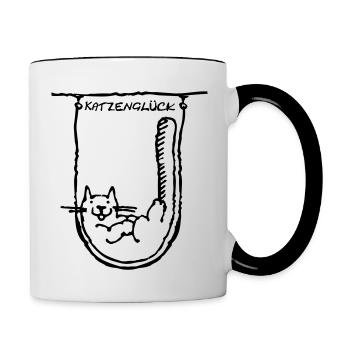 Le bonheur des chats - Mug contrasté - blanc/noir - Droite