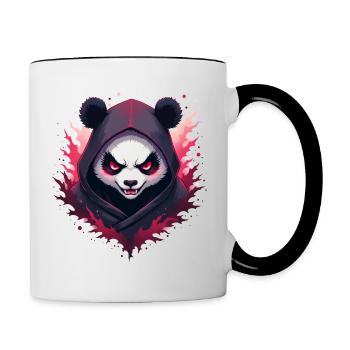 Panda ninja maléfique - Mug contrasté - blanc/noir - Droite