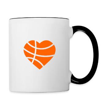 basketball is life, Basketball, Basketball, Sport - Contrasting Mug - white/black - Right