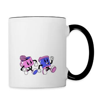 Powered by Coffee - Tasse zweifarbig - Weiß/Schwarz - Rechts