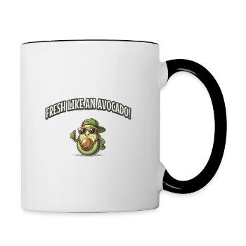 Fresh Like an Avocado - Tasse zweifarbig - Weiß/Schwarz - Rechts