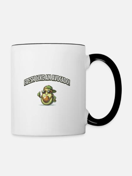 Fresh Like an Avocado - Tasse zweifarbig - Weiß/Schwarz