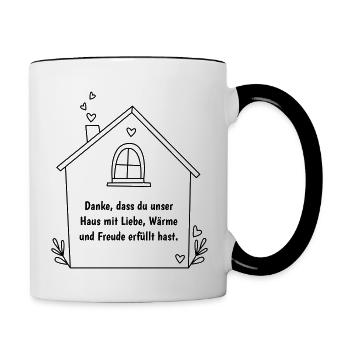 Abschiedsgeschenk Mitarbeiterin - Tasse zweifarbig - Weiß/Schwarz - Rechts