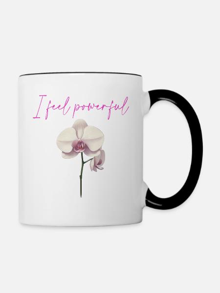 Flower - Tasse zweifarbig - Weiß/Schwarz