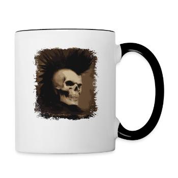 Horror Punk Zombie Mohawk - Contrasting Mug - white/black - Right