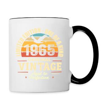 Cadeau Anniversaire 1965 Millésime 1965 Rétro 1965 - Mug contrasté - blanc/noir - Droite