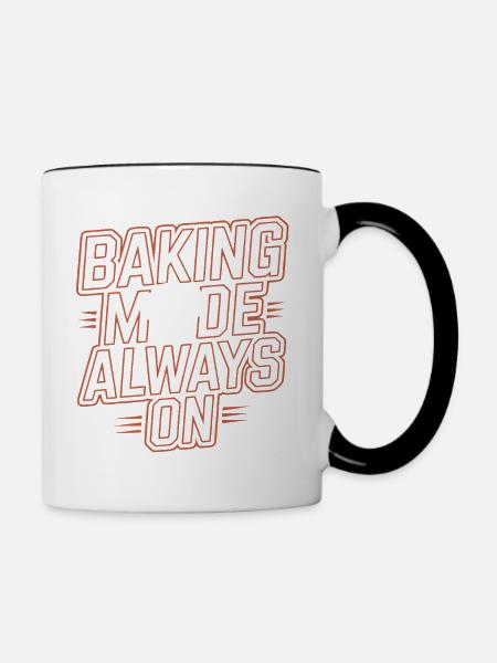 Backenmodus Immer An - Tasse zweifarbig - Weiß/Schwarz
