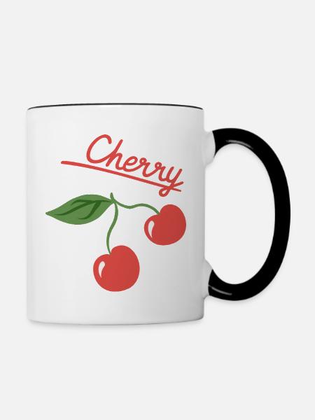 Cherry Fruit Summer Design - Tasse zweifarbig - Weiß/Schwarz