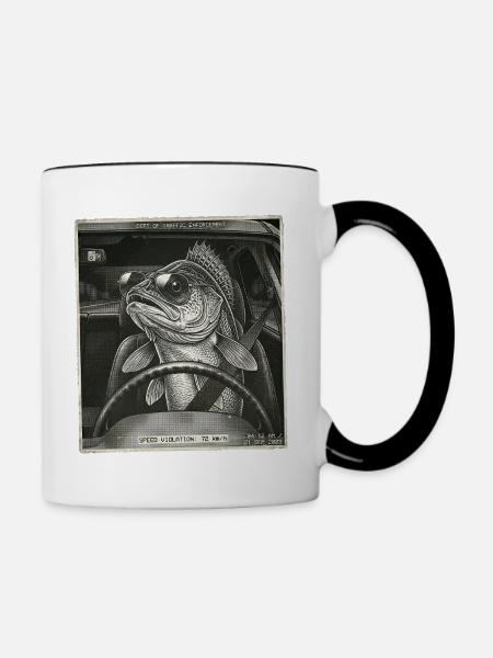 Zander Geblitzt - Tasse zweifarbig - Weiß/Schwarz