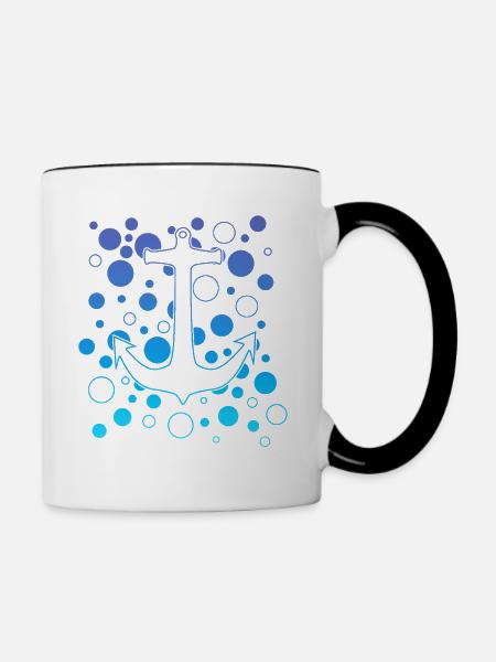 Ozeananker Blasen - Tasse zweifarbig - Weiß/Schwarz