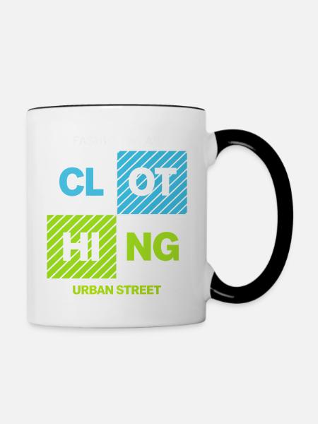 KLEIDUNG Urban Block — Neonschwarz - Tasse zweifarbig - Weiß/Schwarz
