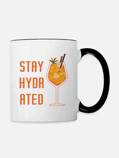 Bleib hydriert – Spritz-Cocktailparty - Tasse zweifarbig - Weiß/Schwarz