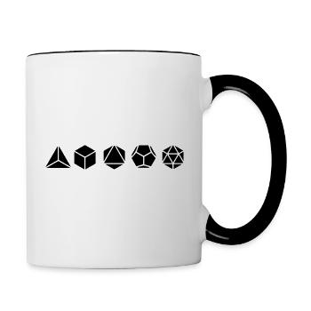 Platonic Body Math Geometry 3D Shapes - Contrasting Mug - white/black - Right