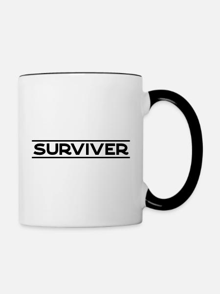 Surviver - Tasse zweifarbig - Weiß/Schwarz