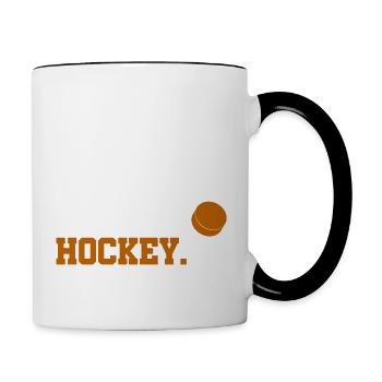 Mangez Sommeil Hockey Répétez Rondelle Cadeau - Mug contrasté - blanc/noir - Droite