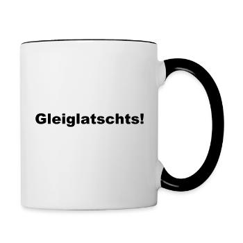 sächsisch Sachsen sächsischer Dialekt Ohrfeige - Tasse zweifarbig - Weiß/Schwarz - Rechts