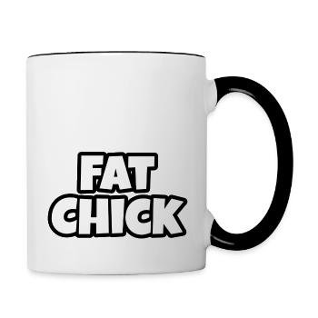 Fat Chick - Contrasting Mug - white/black - Right
