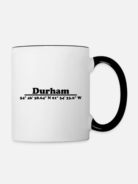 Durham Koordinaten - Tasse zweifarbig - Weiß/Schwarz