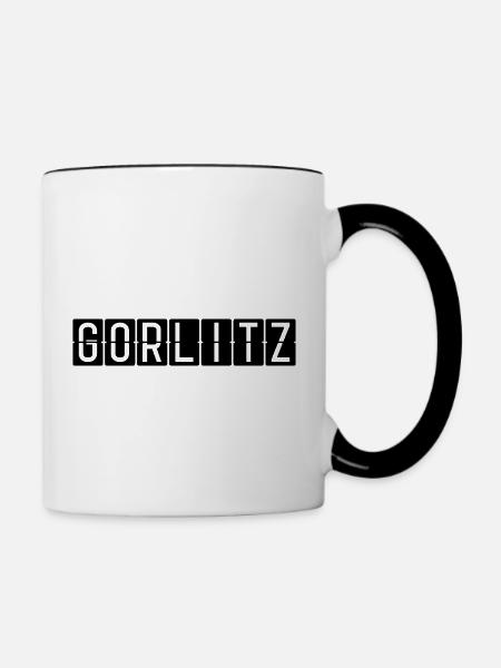 Görlitz Flughafentafel - Tasse zweifarbig - Weiß/Schwarz