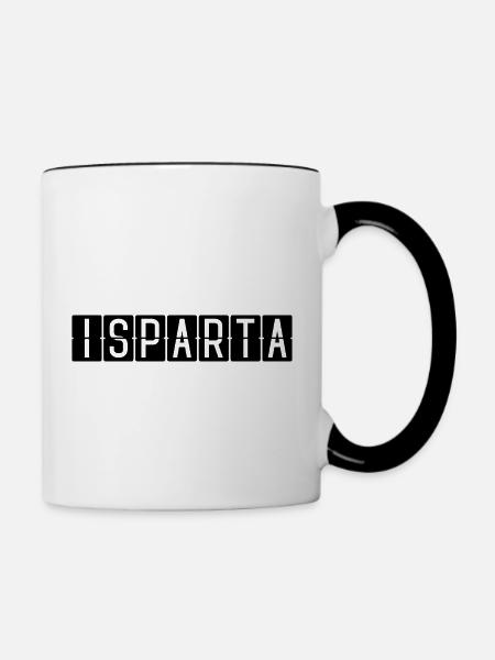 Isparta Flughafentafel - Tasse zweifarbig - Weiß/Schwarz