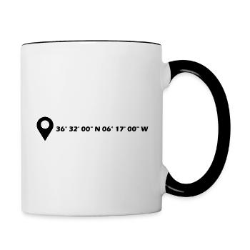 Coordonnées de Cadix - Mug contrasté - blanc/noir - Droite