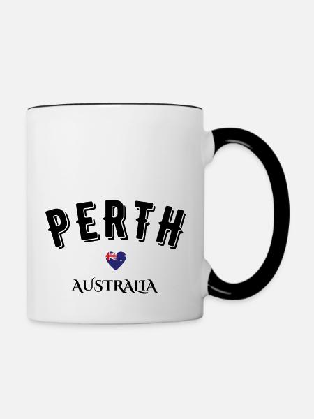 Perth Australien - Tasse zweifarbig - Weiß/Schwarz