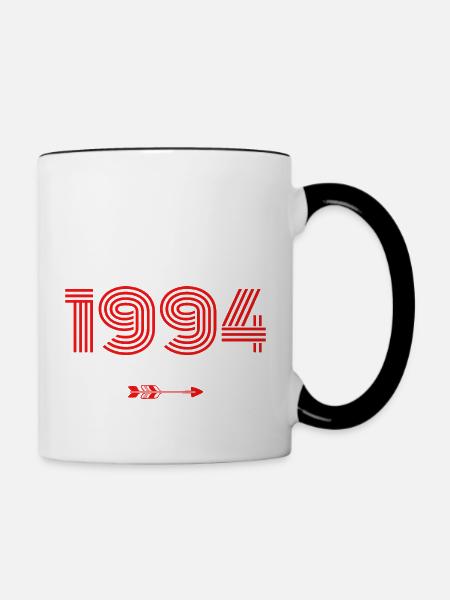 Jahrgang 1994 - Tasse zweifarbig - Weiß/Schwarz