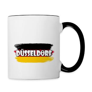 Düsseldorf Deutschland Flagge - Tasse zweifarbig - Weiß/Schwarz - Rechts