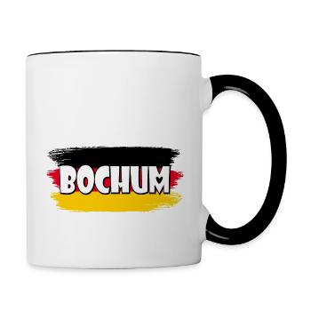 Bochum Deutschland Flagge - Tasse zweifarbig - Weiß/Schwarz - Rechts