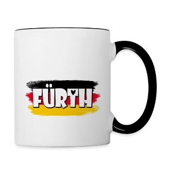 Fürth Deutschland Flagge - Tasse zweifarbig - Weiß/Schwarz - Rechts