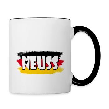 Neuss Deutschland Flagge - Tasse zweifarbig - Weiß/Schwarz - Rechts