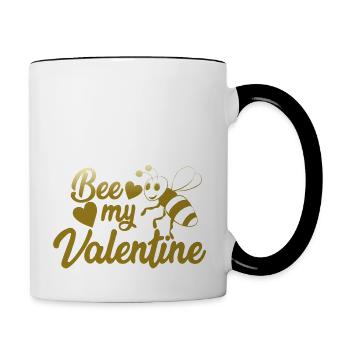 Liebe glückliches Herz Karte Valentinstag Vektor Design Kunst - Tasse zweifarbig - Weiß/Schwarz - Rechts
