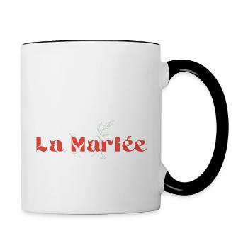 Die Braut - Passendes Braut T-Shirt - Tasse zweifarbig - Weiß/Schwarz - Rechts