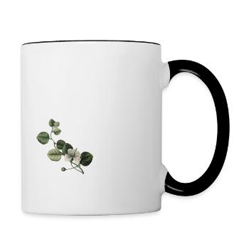 Nummer 99 Blumengrün - 99. Blumengeburtstag - Tasse zweifarbig - Weiß/Schwarz - Rechts