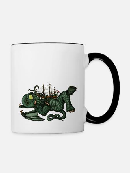 Batavia Cthulhu - Tasse zweifarbig - Weiß/Schwarz