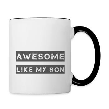 AWESOME LIKE MY SON Geschenk für Vater Mutter - Tasse zweifarbig - Weiß/Schwarz - Rechts