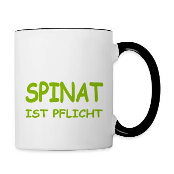 Spinat - Tasse zweifarbig - Weiß/Schwarz - Rechts