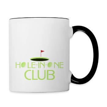 Hole-In-One Club Golfer Golf - Tasse zweifarbig - Weiß/Schwarz - Rechts