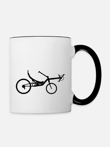 Liegerad speedmachine - Tasse zweifarbig - Weiß/Schwarz