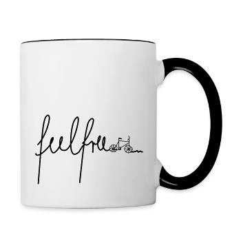 Feelfree bike - Tasse zweifarbig - Weiß/Schwarz - Rechts