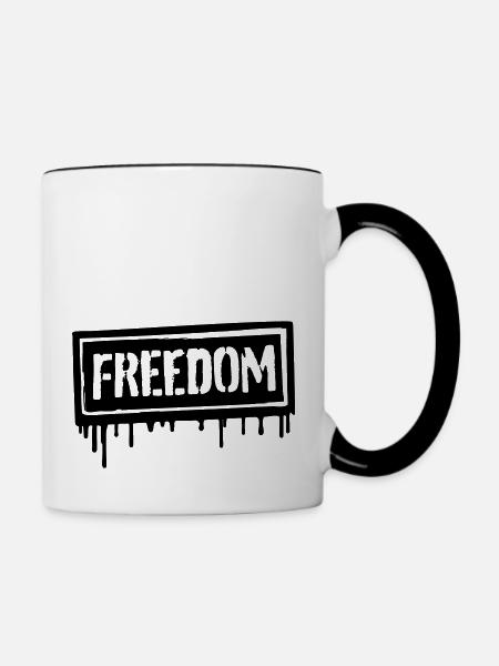 FREEDOM - Tasse zweifarbig - Weiß/Schwarz