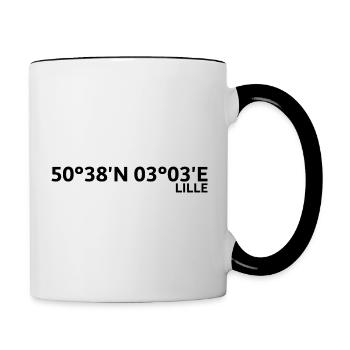 Lille Koordinaten - Tasse zweifarbig - Weiß/Schwarz - Rechts