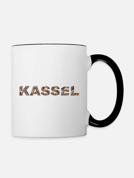 Kassel Hund - Tasse zweifarbig - Weiß/Schwarz