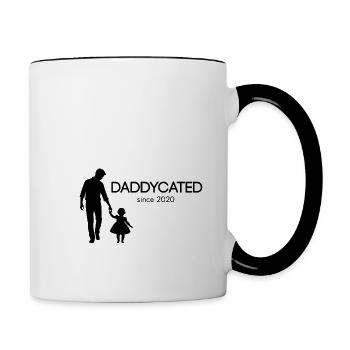 Daddycated since 2020 - father and daughter - Contrasting Mug - white/black - Right