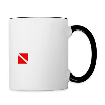 Dive - Maledives - Diver - Taucher - tauchen Scuba - Tasse zweifarbig - Weiß/Schwarz - Rechts