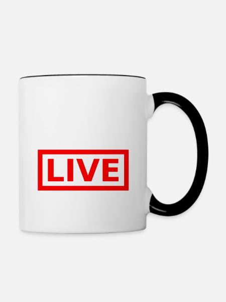 Streamer LIVE - Tasse zweifarbig - Weiß/Schwarz