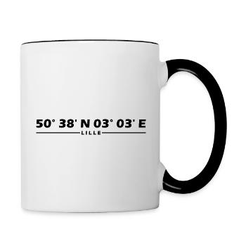 Lille Koordinaten - Tasse zweifarbig - Weiß/Schwarz - Rechts